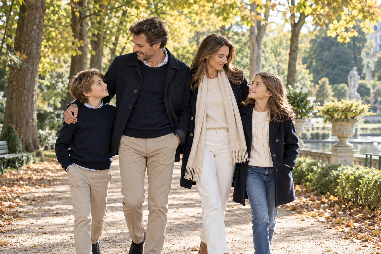 Une famille réunie dans un parc